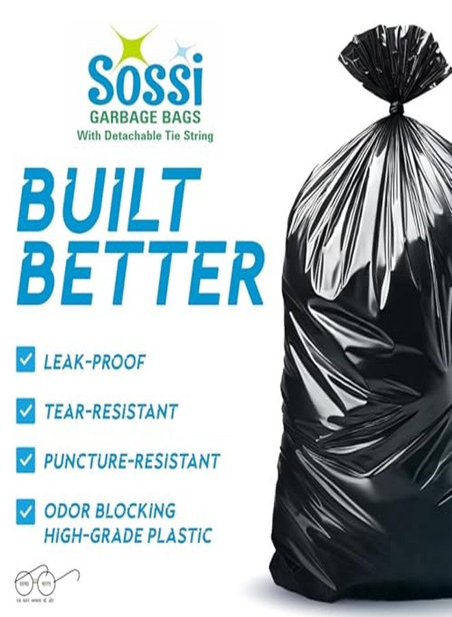 SOSSI أكياس قمامة SOSSI للنفايات اليومية/أكياس القمامة - للنفايات الجافة والرطبة | أسود متوسط الحجم - 19 × 21 بوصة، 120 كيسًا، 30 كيسًا/لفة، (عبوة من 4) - Image 4